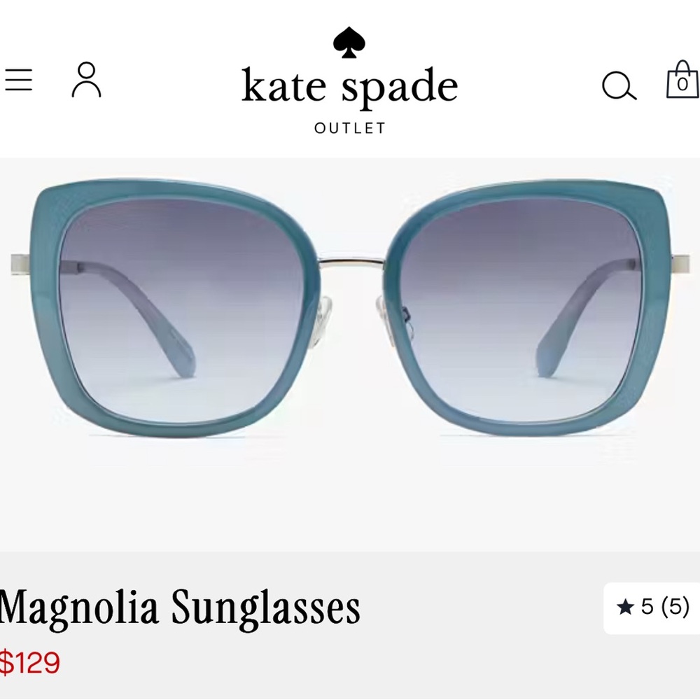 Kate Spade Magnolia Sunglasses in Smoky Blue, w/Case - Picture 9 of 9